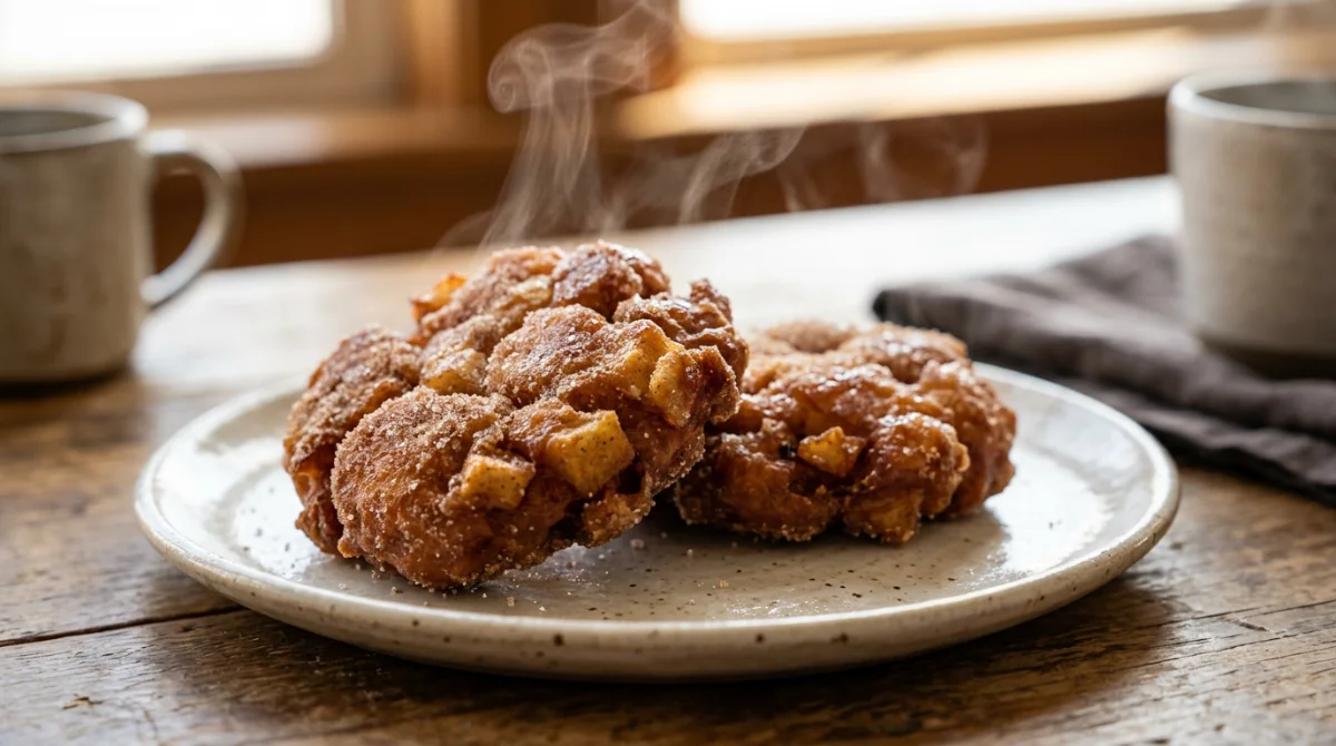 Beignets de pommes dorés et saupoudrés de cannelle – goûter avec des pommes