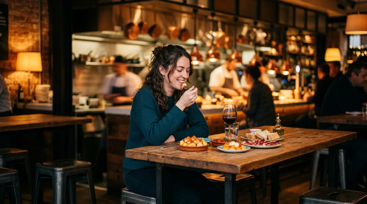 Bar à tapas : 5 clés pour associer cuisine, service et convivialité L'ambiance chaleureuse d'un bar à tapas moderne à l'heure du service