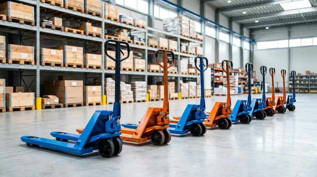 Stock de transpalettes reconditionnés prêts pour l'expédition – Transpalette d'occasion
