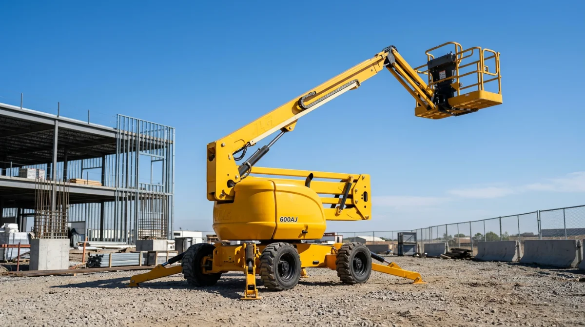 Nacelle articulée JLG sur un chantier de construction – Nacelle jlg d'occasion