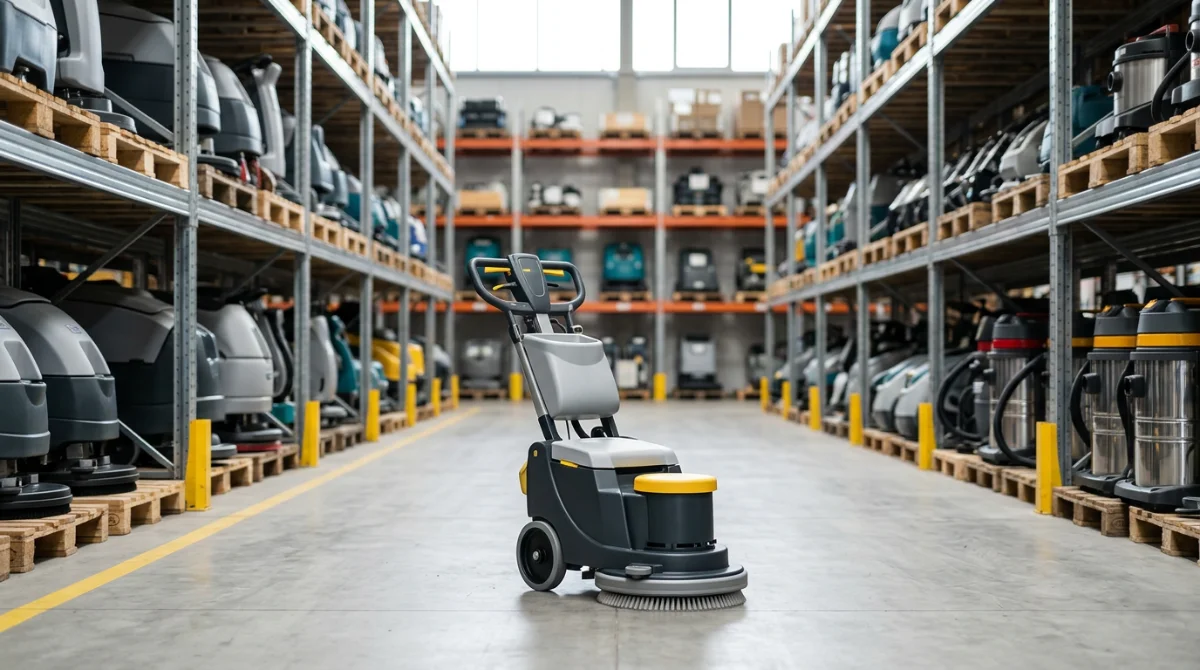 Stock de machines de nettoyage reconditionnées en entrepôt professionnel – Monobrosse karcher d'occasion