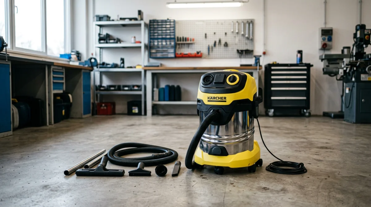 Aspirateur Karcher professionnel en situation dans un atelier – Aspirateur karcher d'occasion