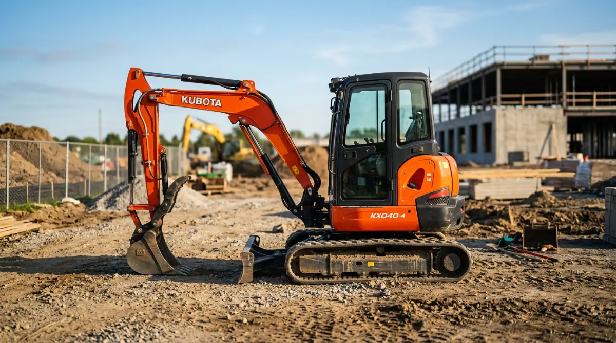 Mini pelle Kubota d'occasion prête pour le chantier