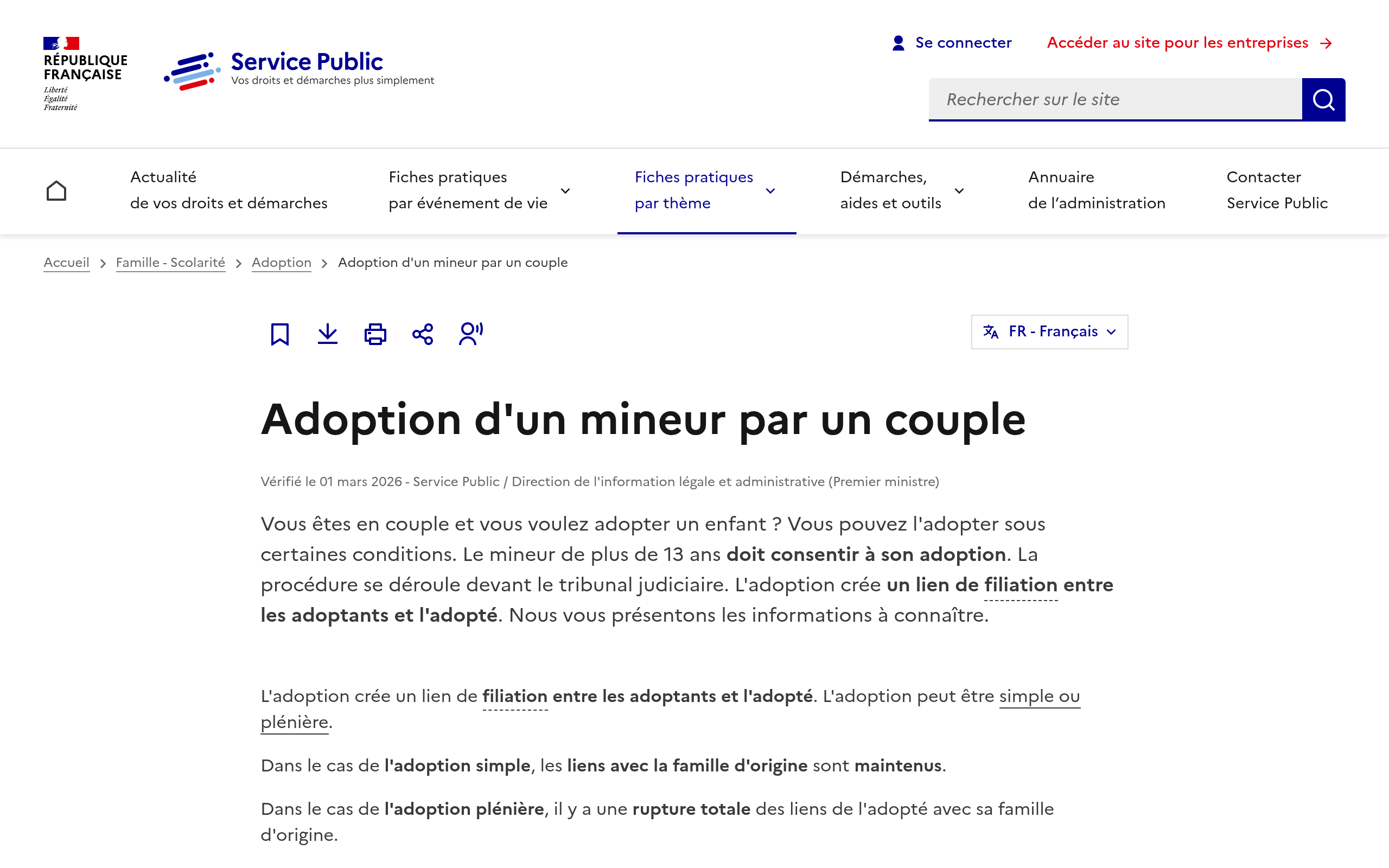 Capture d'écran de www.service-public.fr