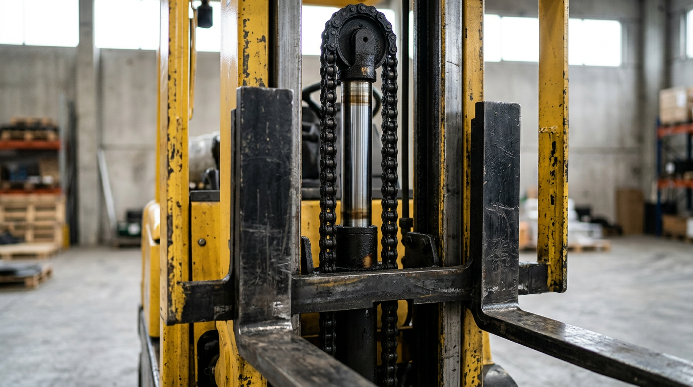 Détail technique d'un mât de levage Hyster – Chariot élévateur Hyster occasion