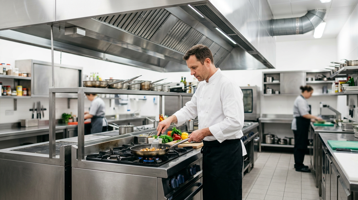Cuisine professionnelle équipée d'un système d'extraction performant – éliminer odeurs cuisine restaurant