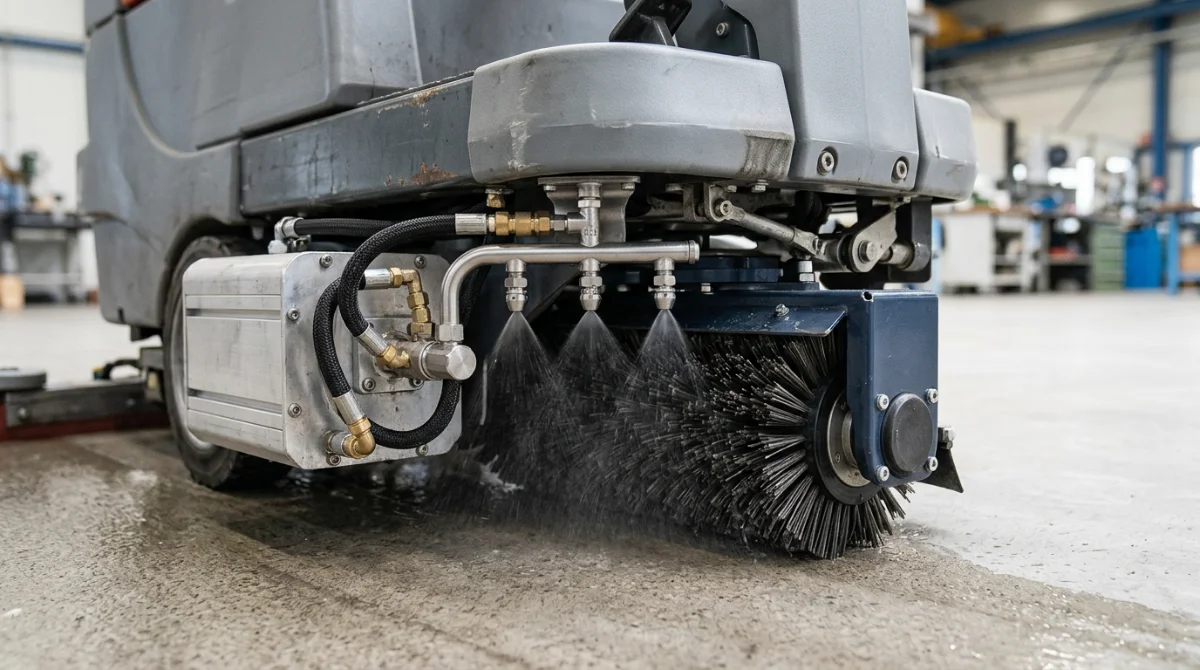 Détail du système Hako-AquaControl pour l'économie d'eau – Autolaveuse Hako