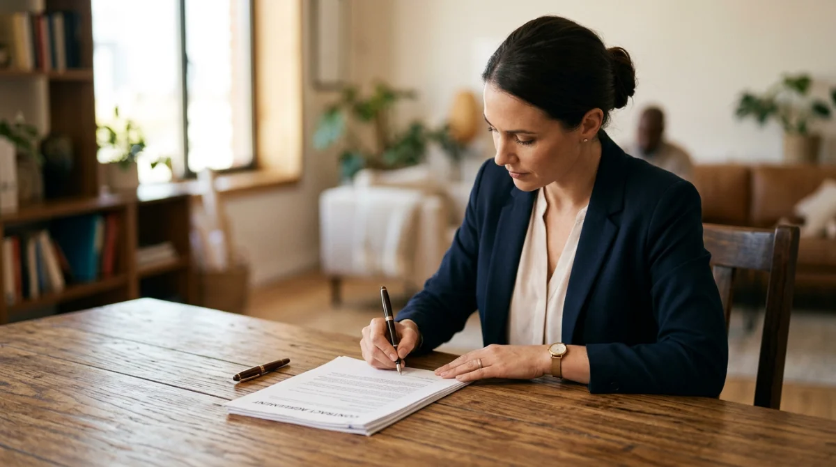 Signature d'un contrat de prêt immobilier longue durée