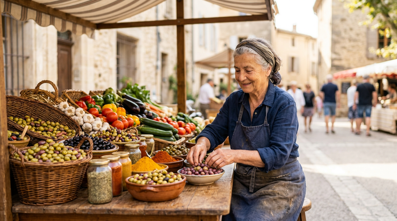 Marché local illustrant la richesse du terroir et de la phytogéographie – phytogéographie alimentaire