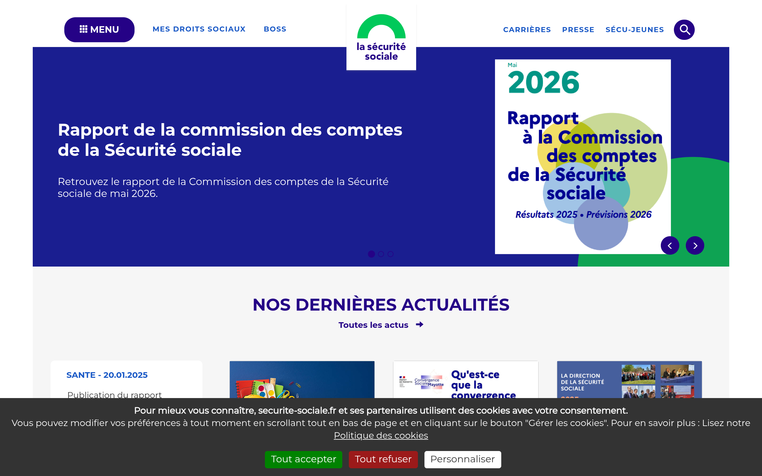Capture d'écran de www.securite-sociale.fr