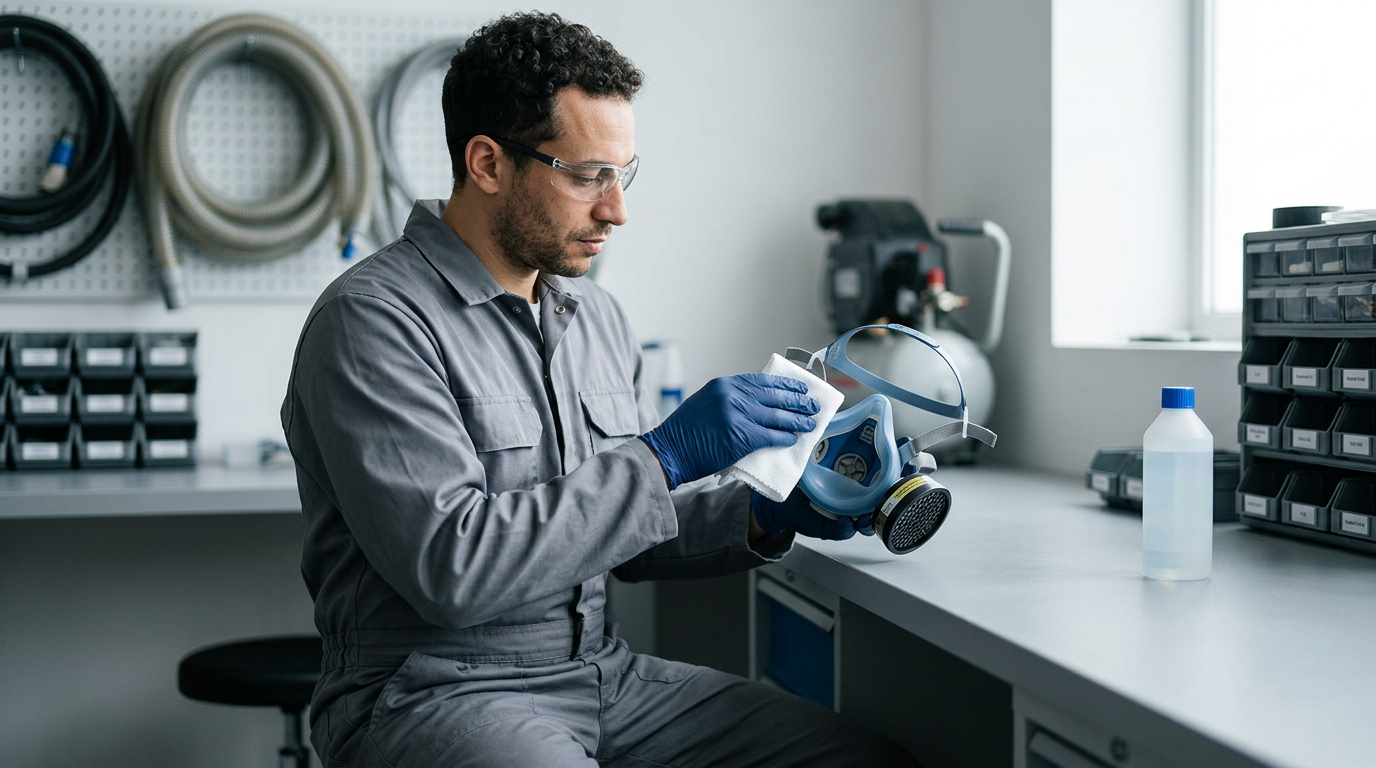 Cleaning and maintenance of a reusable mask after use